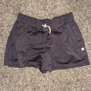 Vuori Heathered Navy Drawstring Athletic Shorts